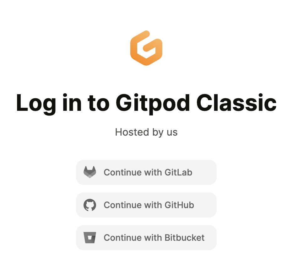 Gitpod log in